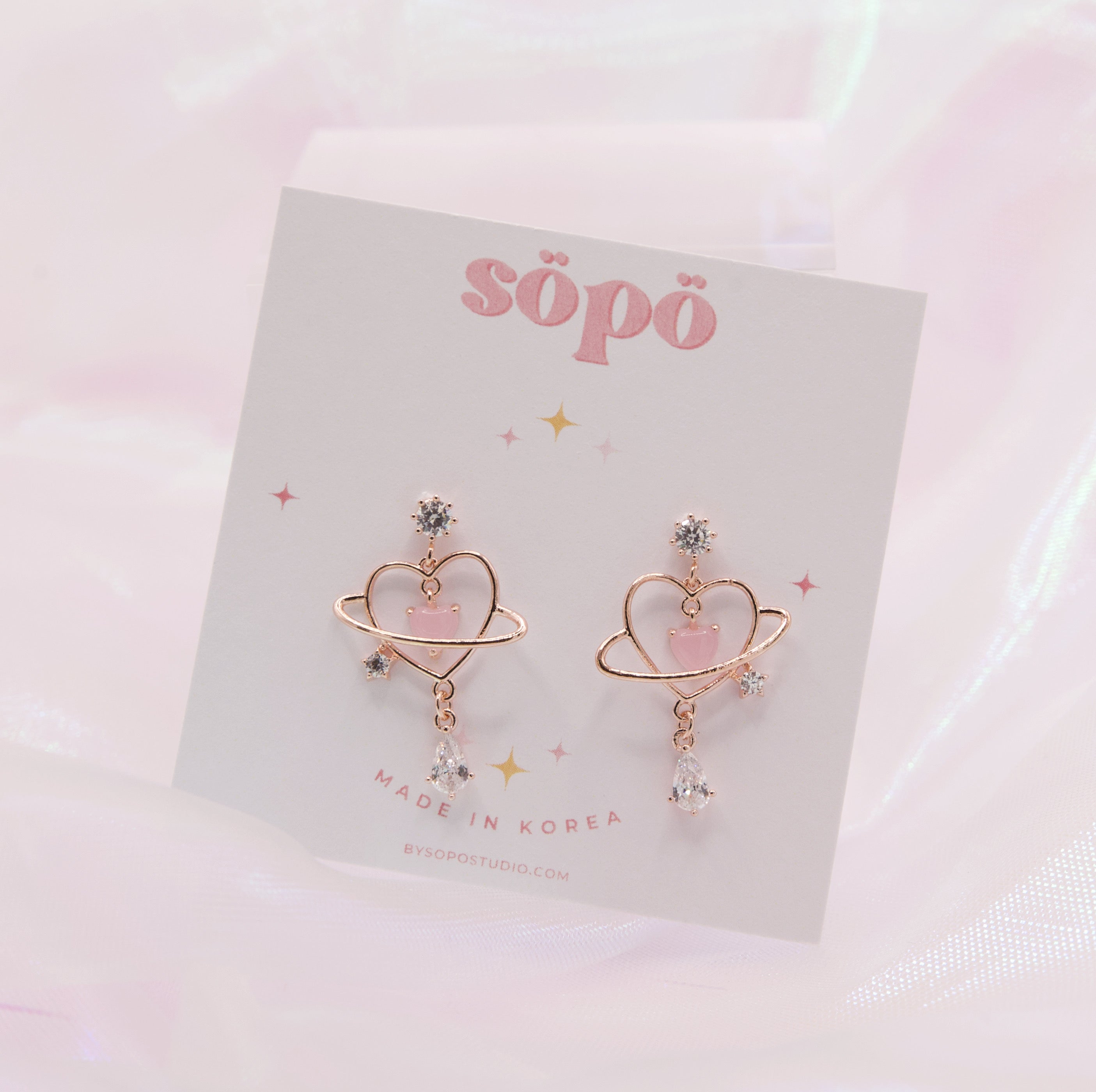 Cute Love Heart Sailor Moon Korean Dangle Earrings – Sopo Studio